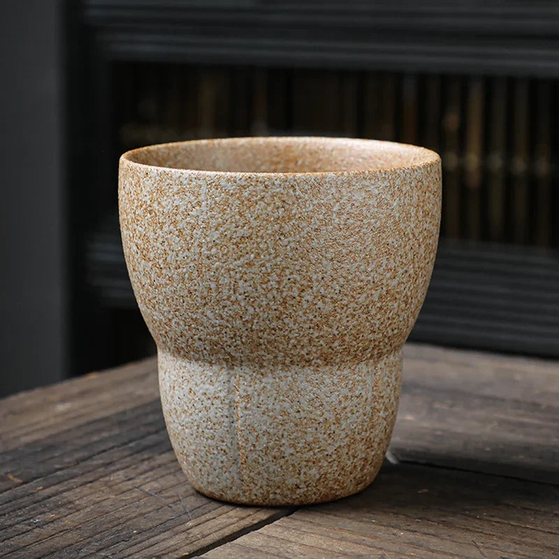Master's Cup Japanese Retro Rough Pottery Kung Fu Tea Set Personal Ceramic Water Cup Peaceful Pleasures Health and Wellness Mug-170ML 2 51-100ml
