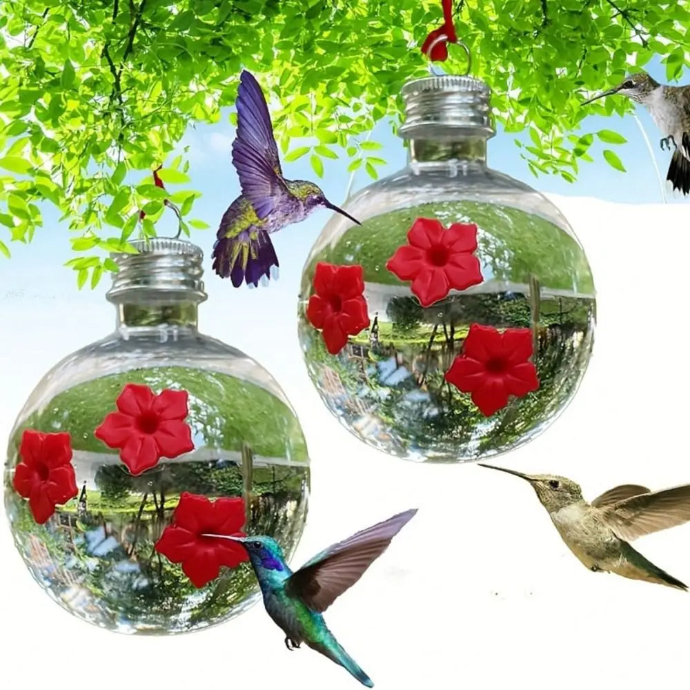 Hummingbird Feeder | Spherical & Heart Shape, 3 Ports, Leak Proof