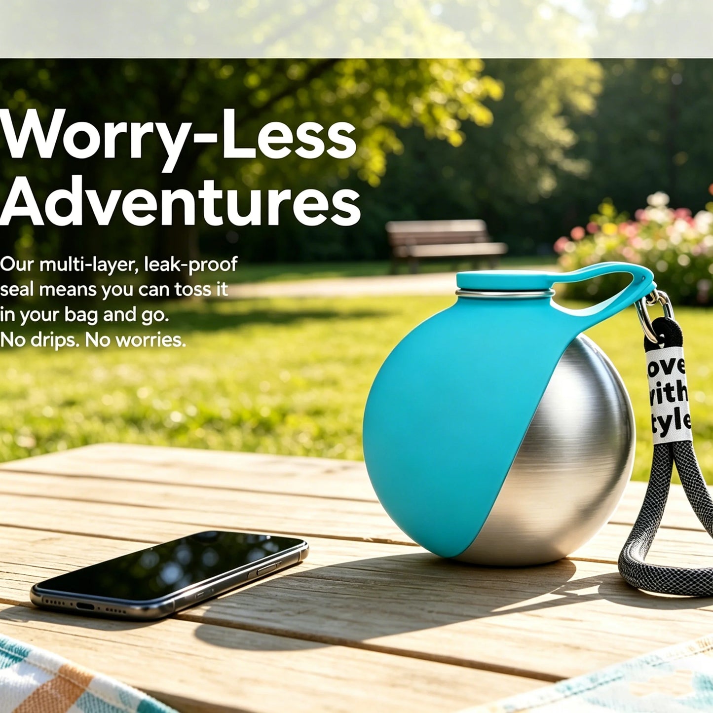 2-in-1 Portable Dog Water Bottle | Stainless Steel & Silicone