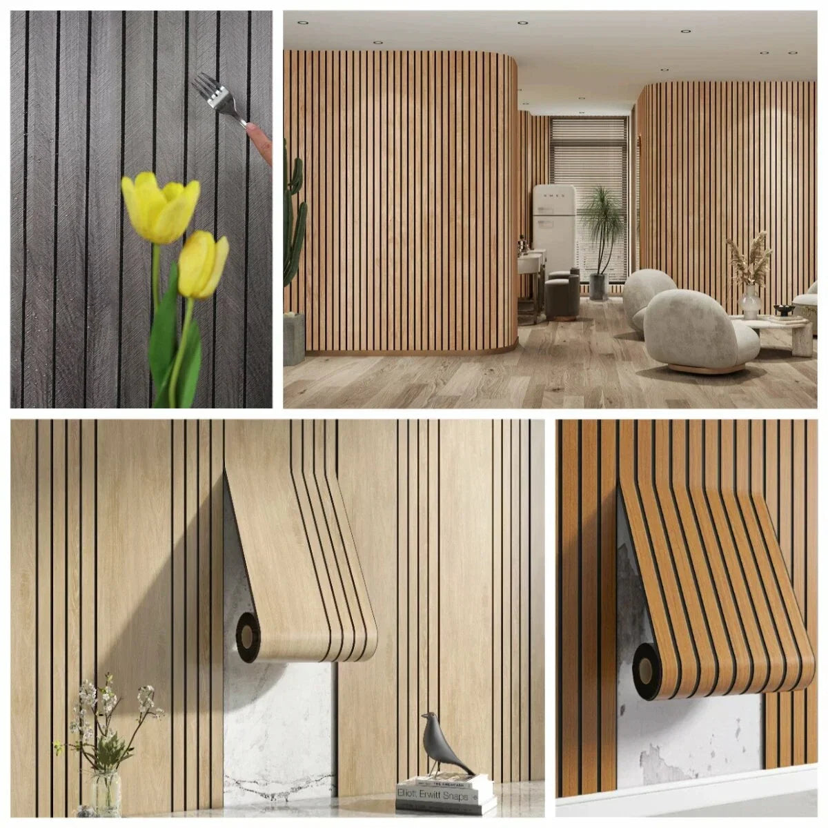 3D Groove Peel & Stick Wallpaper – Waterproof PVC Wall Sticker