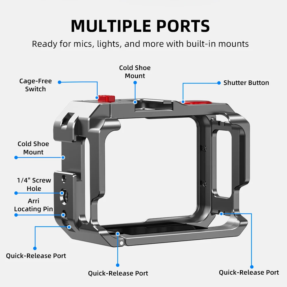 Aluminum Alloy For Insta360 Go Ultra Protective Case Metal Protective Frame For Action Cameras Expansion Quick-Release Accessory Peaceful Pleasures Health and Wellness