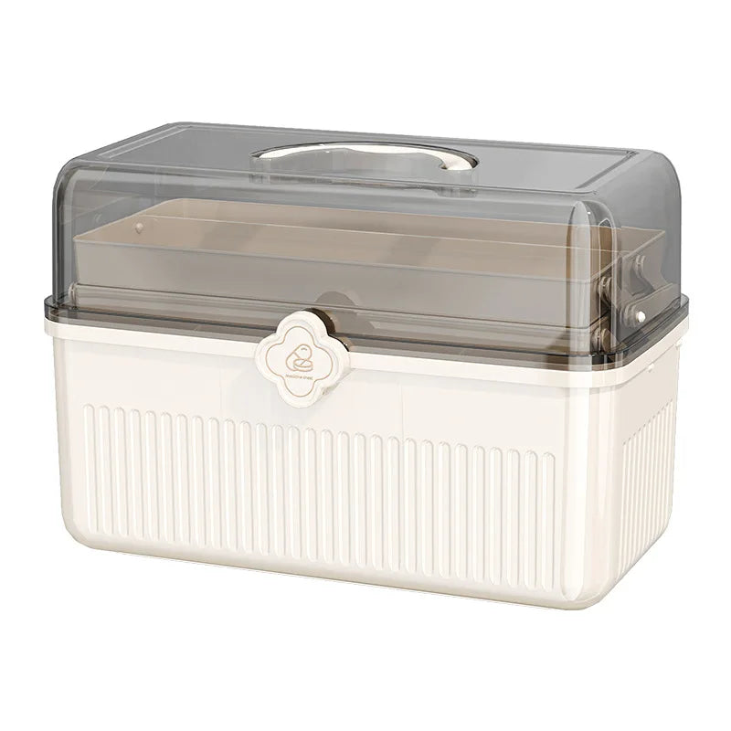 3-Tier Transparent Medicine Organizer - Large Capacity First Aid Storage Box for Home, Travel & Emergency Use Peaceful Pleasures Health and Wellness