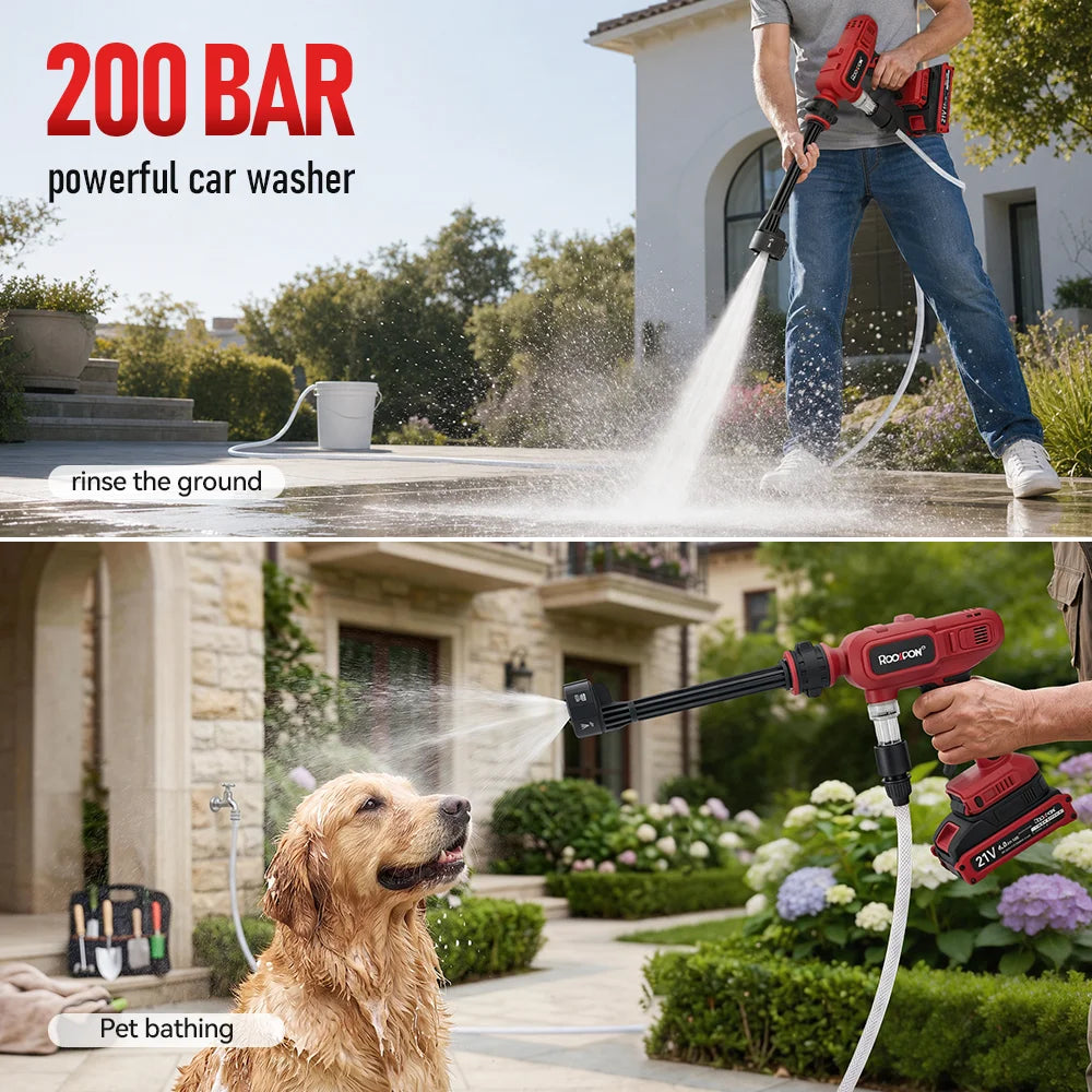 200Bar Electric Car Washer Gun Wireless High Pressure Cleaner Foam Cordless Wash Car Washer for Makita 18V Battery (NO Battery) Peaceful Pleasures Health and Wellness