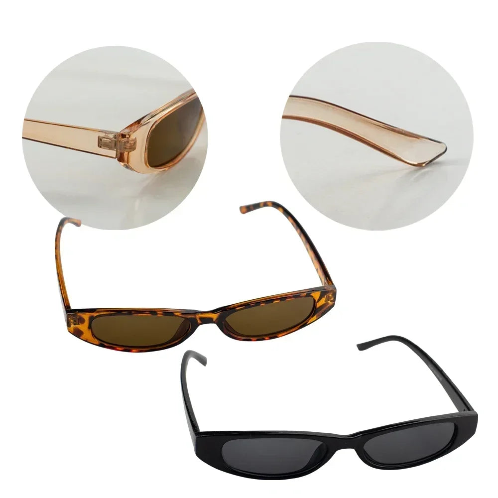 Vintage Rectangle Sunglasses Women Cat Eye Designer Ladies Small Frame Black Red Sun Glasses Brand Retro Skinny Eyewear Peaceful Pleasures Health and Wellness