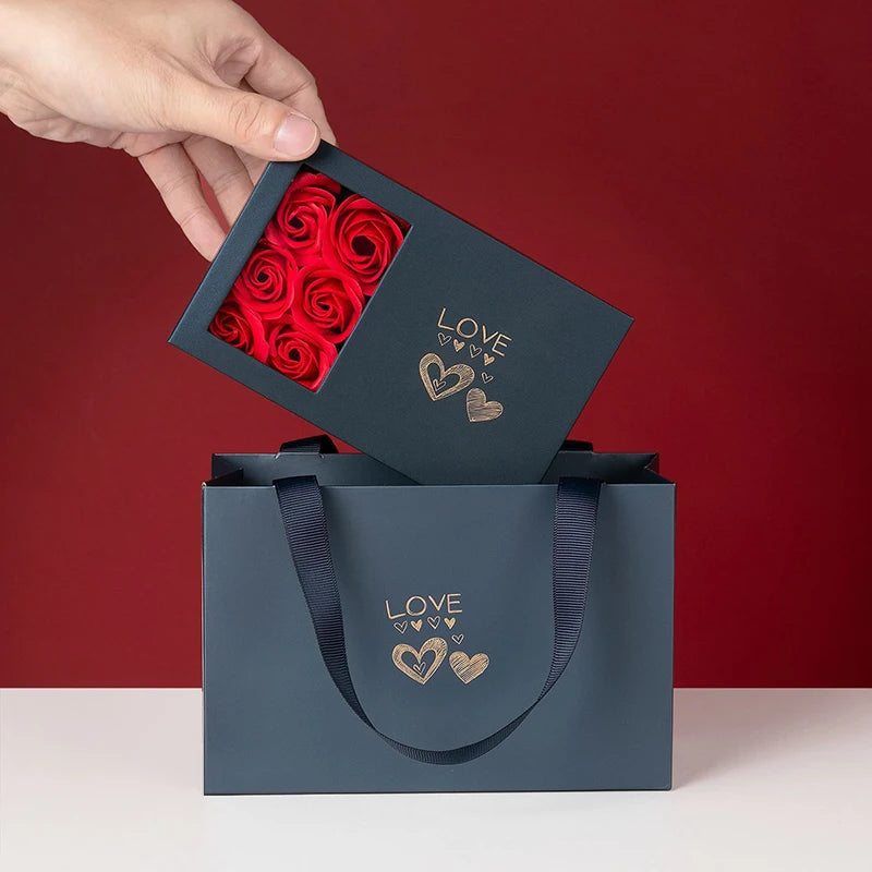 Rose Gift Box Eternal Flower Ring,Pendant,Earrings,Necklace,Jewelry Box 6 Valentine's Day Rose Gift Box Packaging Box Jewelry St Peaceful Pleasures Health and Wellness