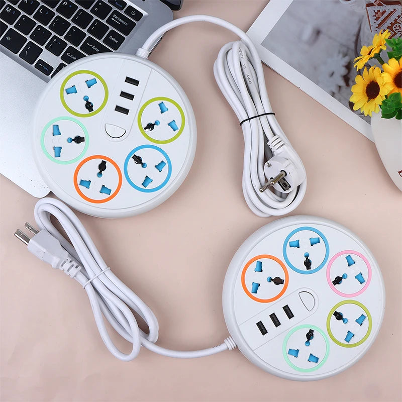 New EU US Plug 2/3Pin Universal Power Strip TypeC 3 USB Port 5 Way Outlet 2/3/5M Extension Power Socket Charge Electrical Socket Peaceful Pleasures Health and Wellness
