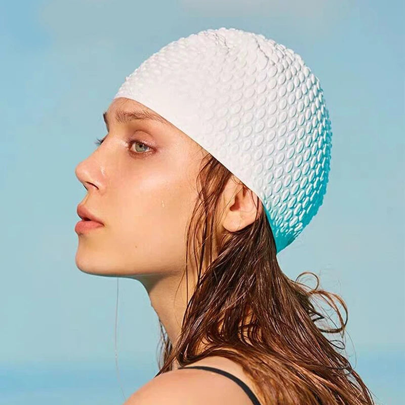 Silicone Bubble Swimming Cap – Waterproof & Ear Protection