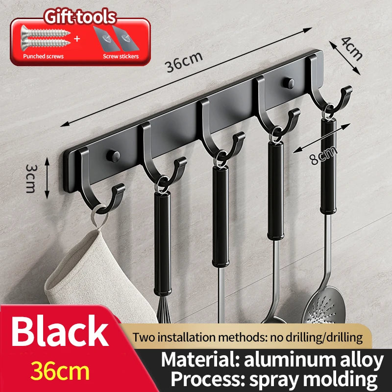 No-Drill Coat & Robe Hook | Aluminum Wall Hanger Organizer