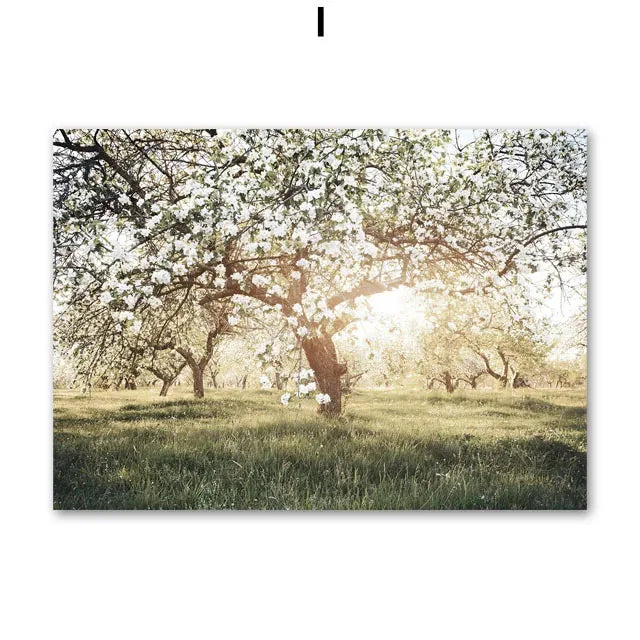 Nordic Olive Tree Canvas Wall Art | Lemon Botanical Print
