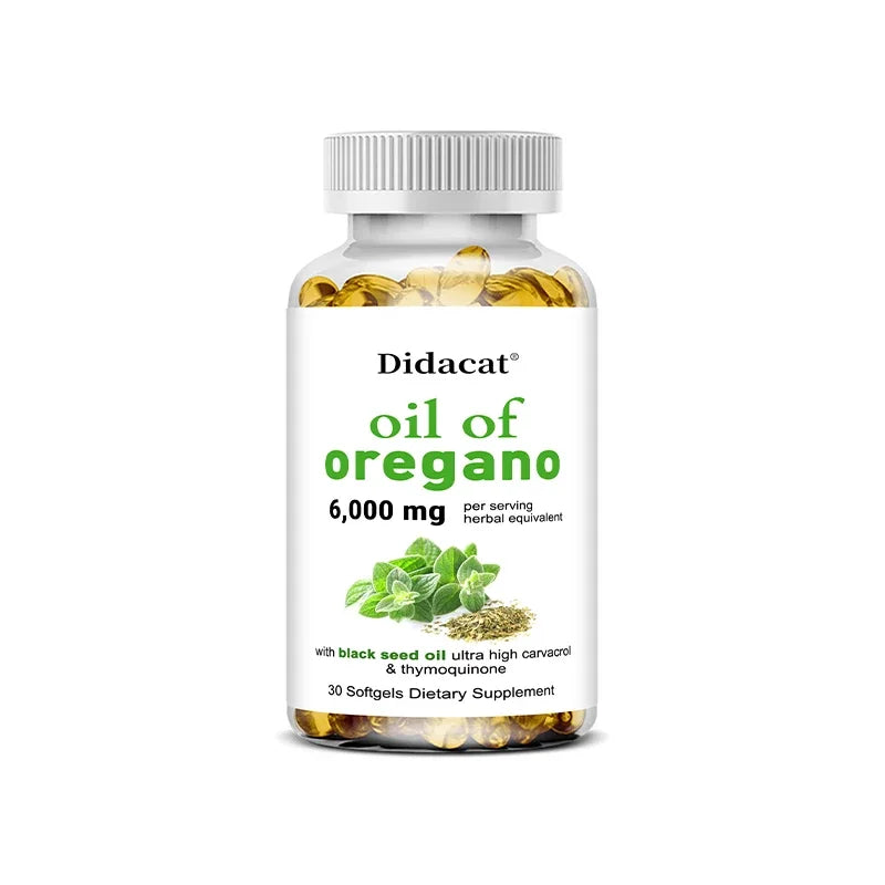 Oregano Oil Softgels Capsules - Contains Black Seed Oil, Promotes Digestion & Intestinal Health, Antioxidant, Improve Immunity H Peaceful Pleasures Health and Wellness 30 count-1 bottle