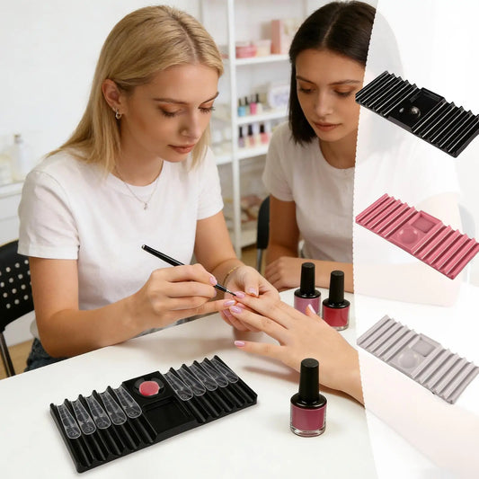 Nail Brush Holder – 10-Compartment Organizer & Color Palette Nail Art Organizer Oasis Select