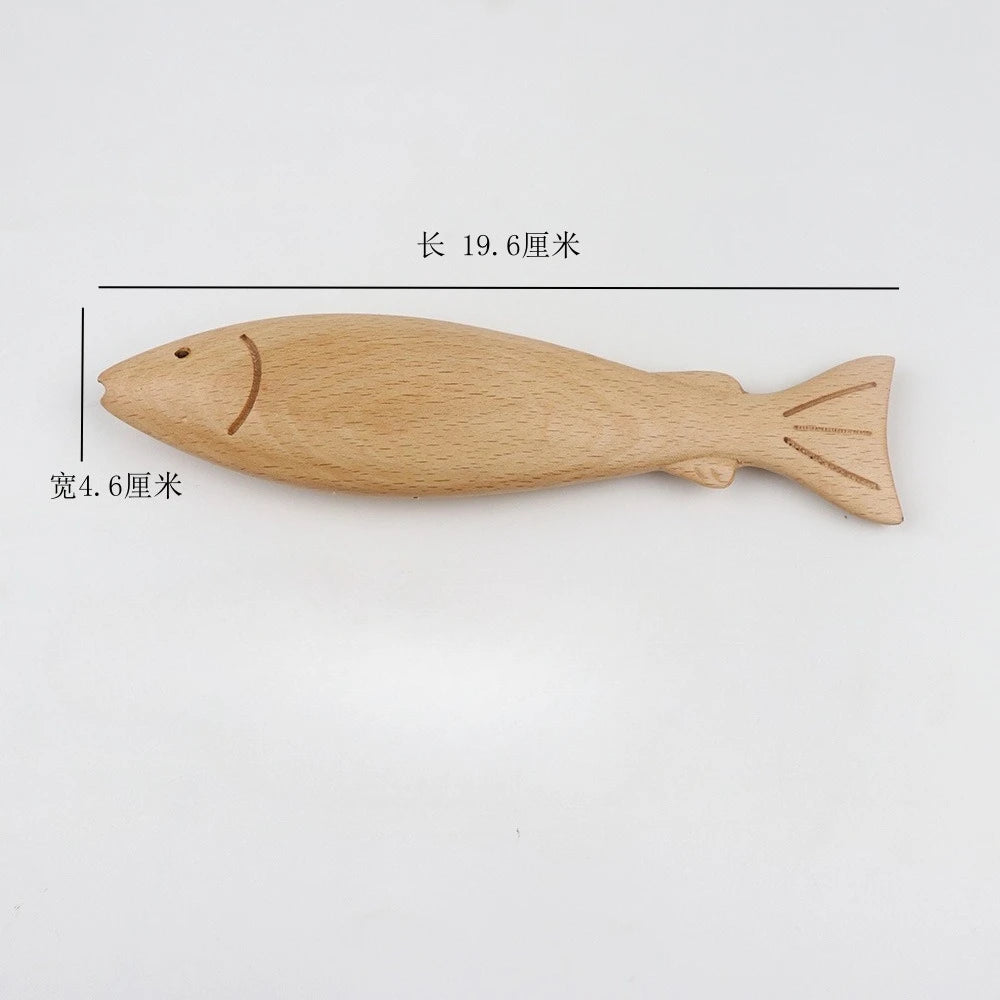 Wall Wooden Door Pendants Ultra-thin Tree Fish Ornament Lightweight Saves Space Wall-mounting Fish Hangable Pollack Charm Crafts Peaceful Pleasures Health and Wellness Fish-19.6CM