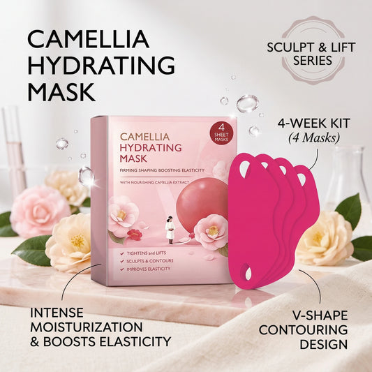 Camellia Hydrating Mask for Jawline Firming Shaping V-Shaped Improve Double Chin Nourishing Face Lifting Slimming Face Mask Peaceful Pleasures Health and Wellness