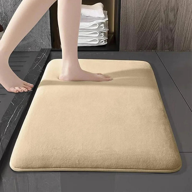 Super Absorbent Floor Mat Super Absorbent Bath Mat Super Anti Slip Coral Velvet Bathroom Floor Mat Door Mat Bathroom No Slip Mat Peaceful Pleasures Health and Wellness Apricot color 40cm X 60cm