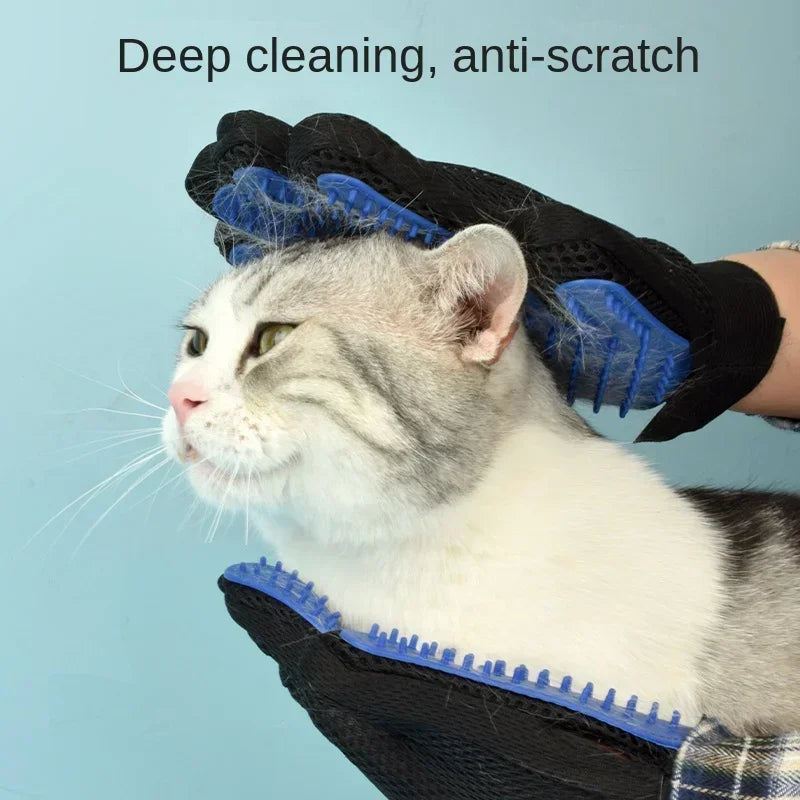Silicone Pet Grooming Glove – Cat & Dog Hair Removal Brush