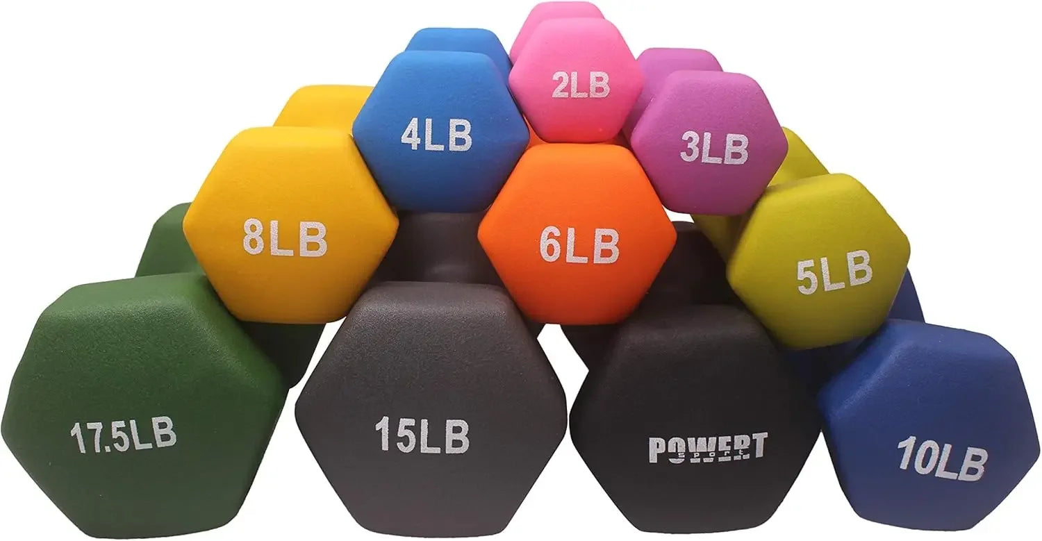 Colorful Hex Neoprene Dumbbell Pair for Grip Strength and Workouts Peaceful Pleasures Health and Wellness