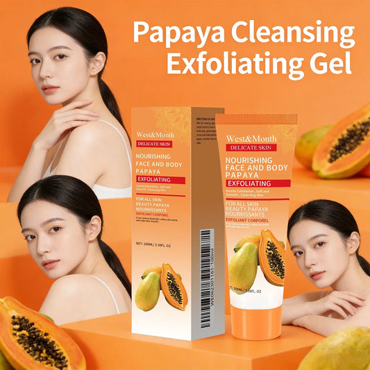 Papaya Exfoliating Gel – Brightening Face & Body Scrub Exfoliating Scrub Gel Oasis Select