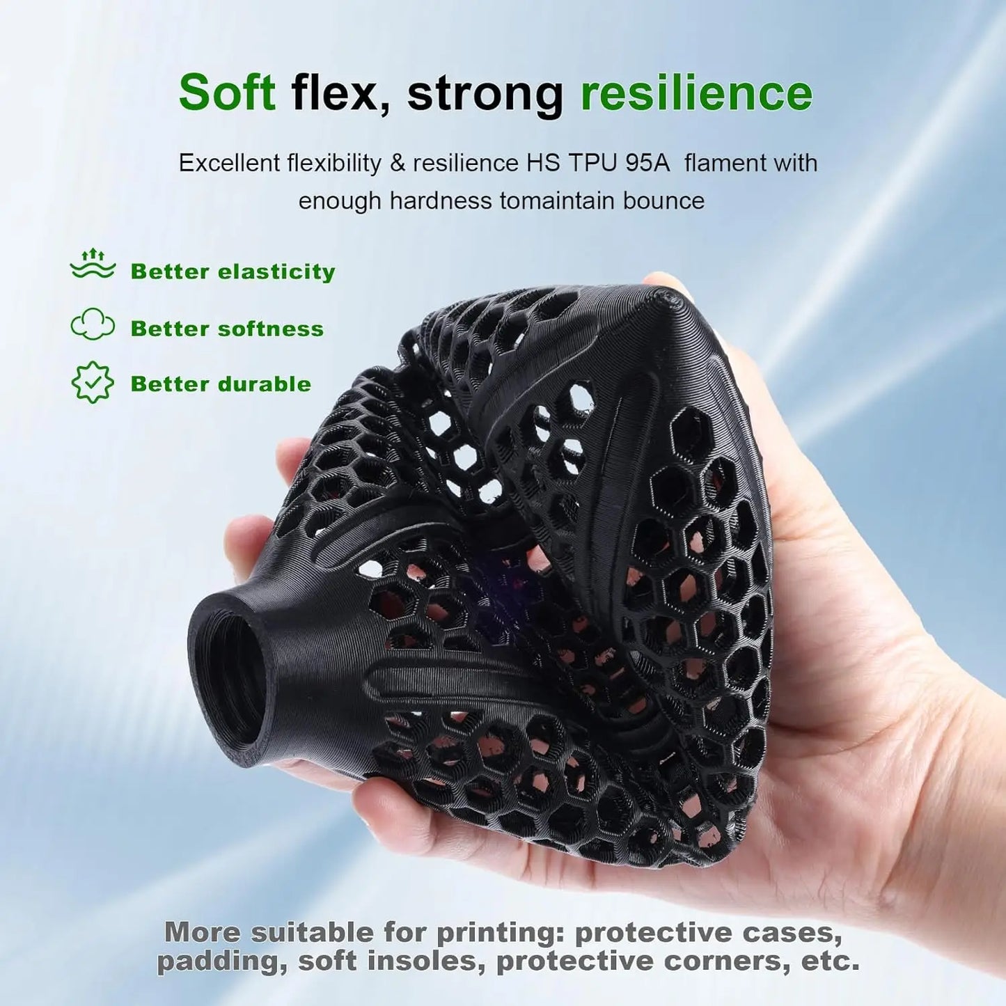 DINGSUN 3D TPU 1.75mm 95A Flexible FDM 3D Printer Filament