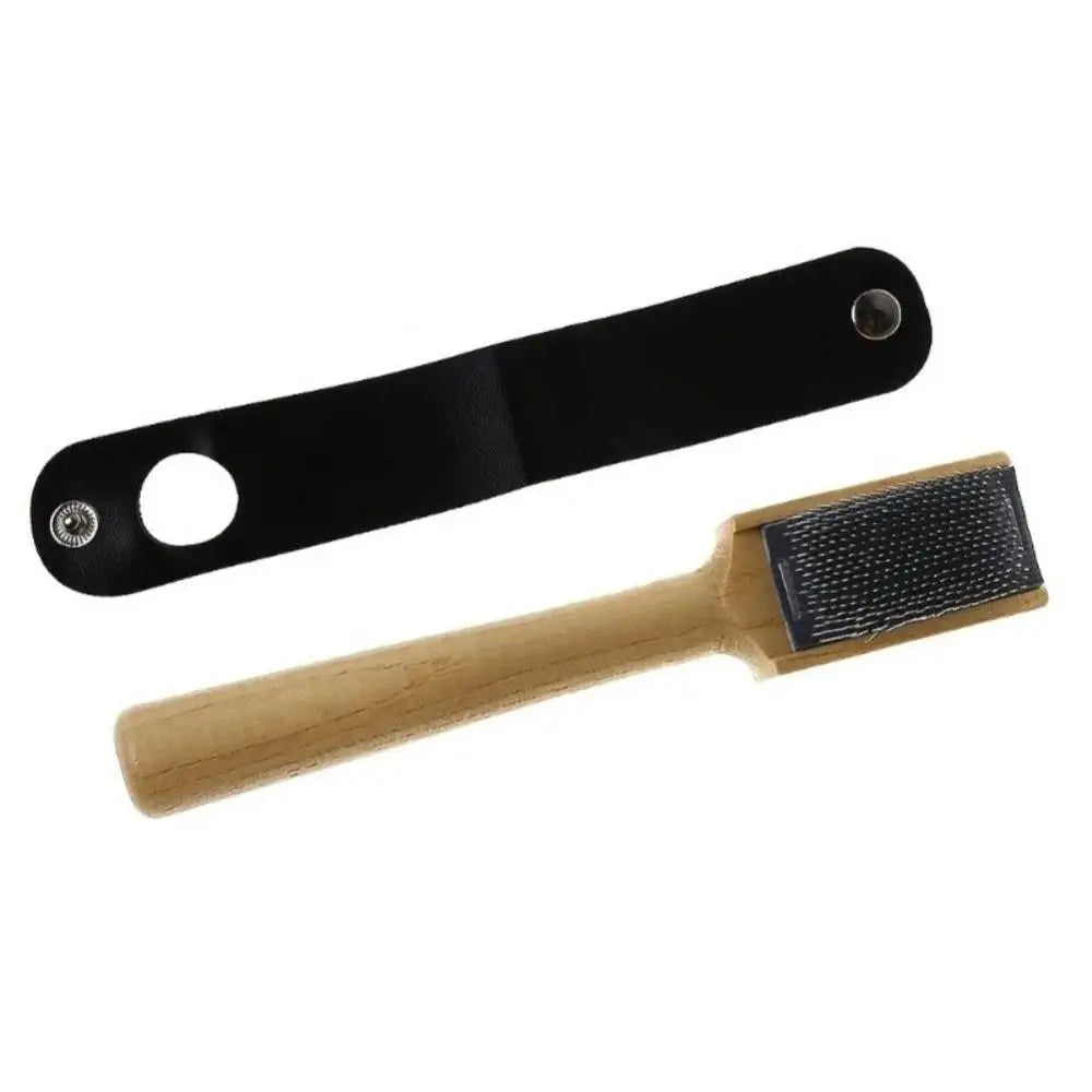 Suede Sole Wire Shoe Brush | Dance Shoe Cleaner Wood Handle
