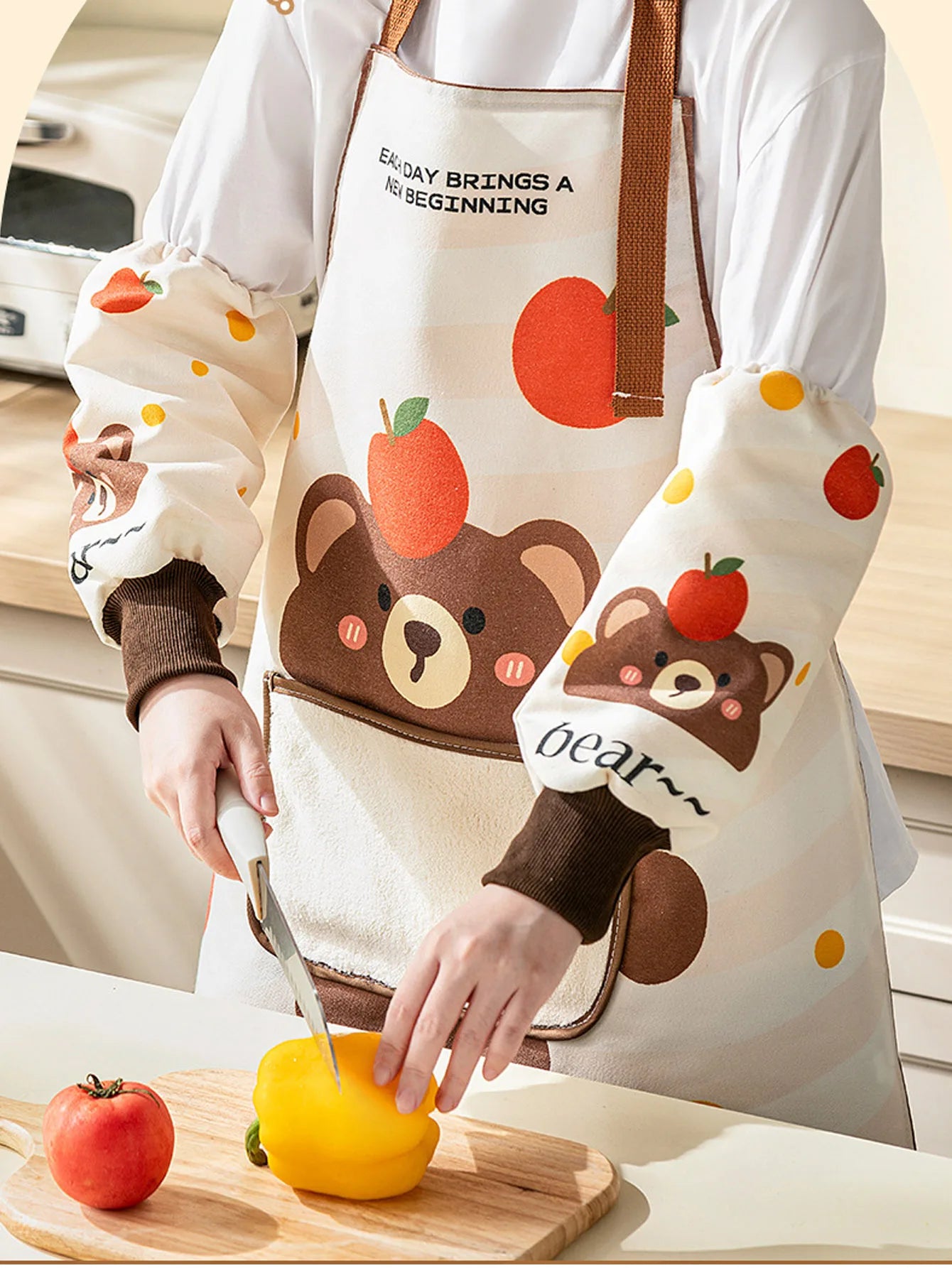 1Pcs Kitchen Household Cooking Apron Oil-proof Waterproof Men Women Fashion Coffee Overalls Wipe Hand Apron Peaceful Pleasures Health and Wellness