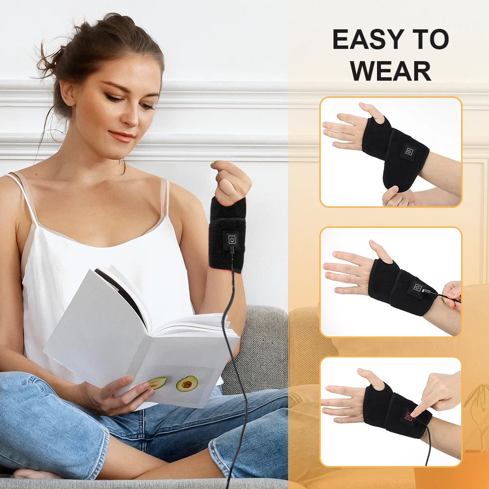 Red Light Therapy Strap 48 660nm & 850nm Wristband Brace LED Infrared Heating Pad Hand Carpal Tunnel Wrist Muscle Relieve Belt Peaceful Pleasures Health and Wellness