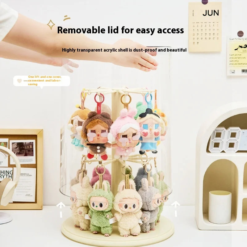 360° Rotating Transparent Display Case - Perfect for Large Plush Dolls & Blind Box Collectibles (Hanging/Wall-Mounted) Peaceful Pleasures Health and Wellness