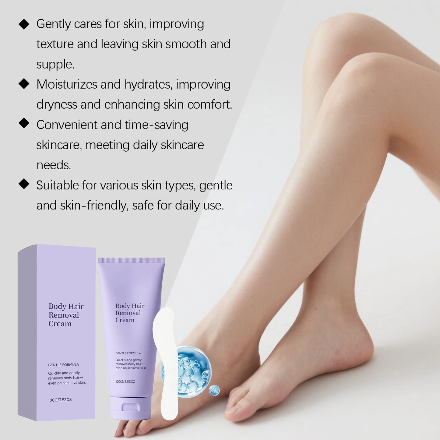 Painless Hair Removal Cream – Legs, Arms & Bikini Line