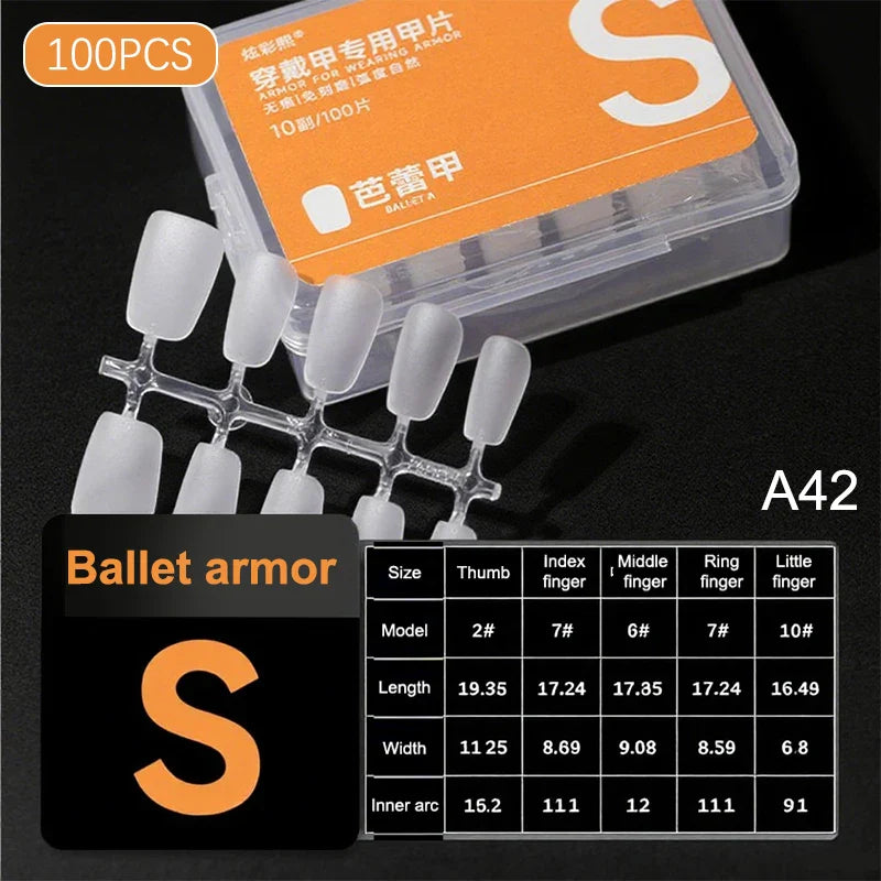 100pcs Clear Press-On Nail Tips – Full Cover Ultra-Thin False Nails