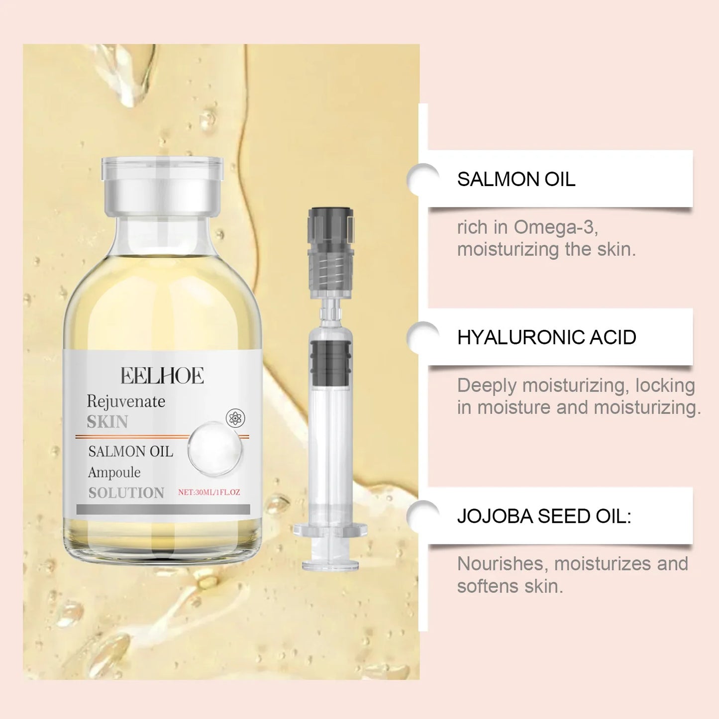 EELHOE Salmon Oil Face Serum – Hyaluronic Acid & Pore Minimizer
