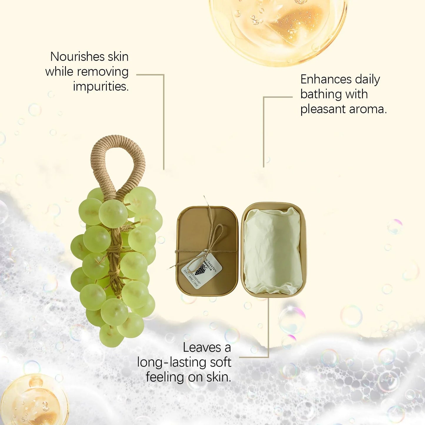 Handmade Grape Bunch Soap Gift Box – Plant Extract Bar