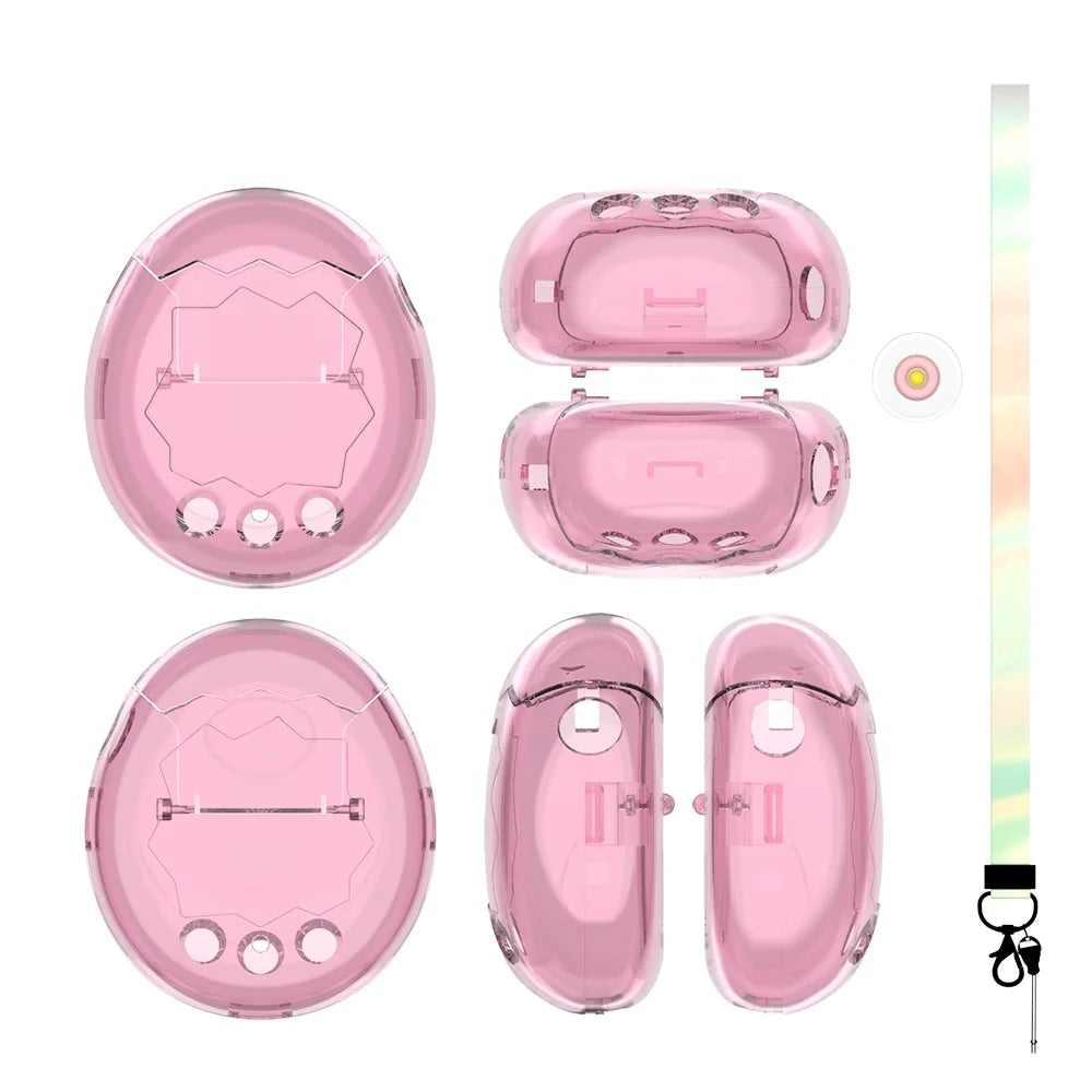One-Piece Shell Design Protective Case For Tamagotchi Paradise Transparent Design With A Sleek And Elegant Appearance Peaceful Pleasures Health and Wellness clear pink