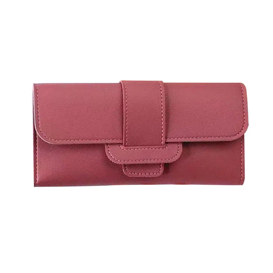 Ultra Slim Thin Leather Wallet Water Resistant Change Pouch Leather Clutch Wallet for Business Female Ladies Peaceful Pleasures Health and Wellness Deep pink