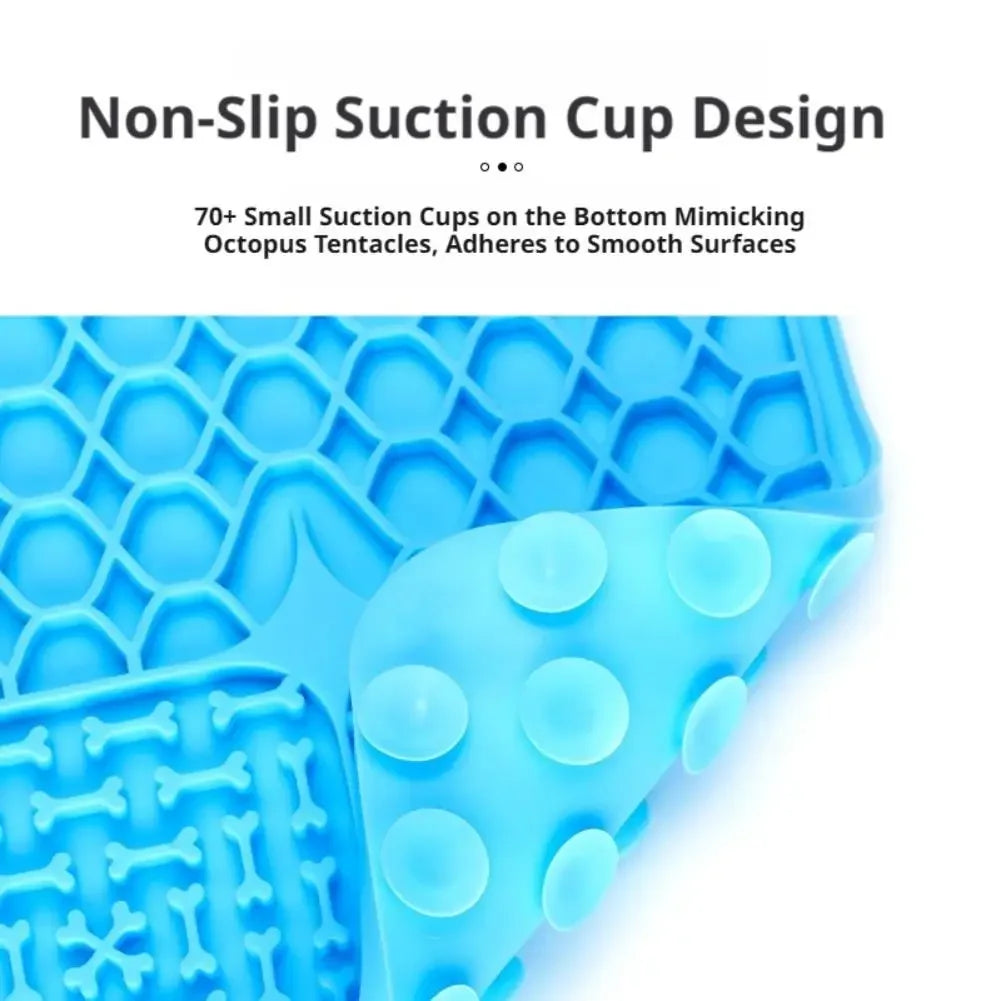 Silicone Pet Slow Feeding Mat With Suction Cups Dog Licking Plate Slow Feeding Mat Fun Feeding Tool Prevent Fast Eating Supplies Peaceful Pleasures Health and Wellness