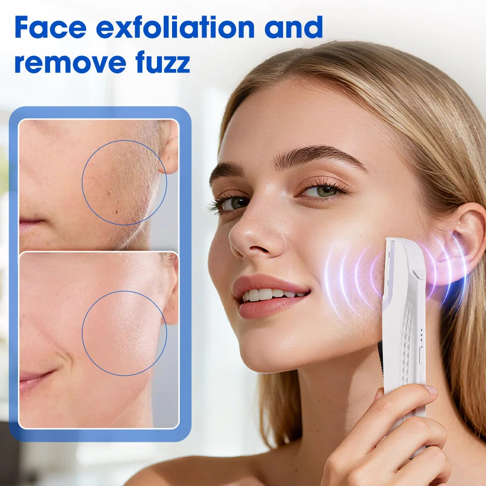 Electric Sonic Dermaplaning Razor for Women's Rechargeable Eyebrow Trimmer with 6 Replaceable Blades Facial Hair & Fuzz Shaver Peaceful Pleasures Health and Wellness