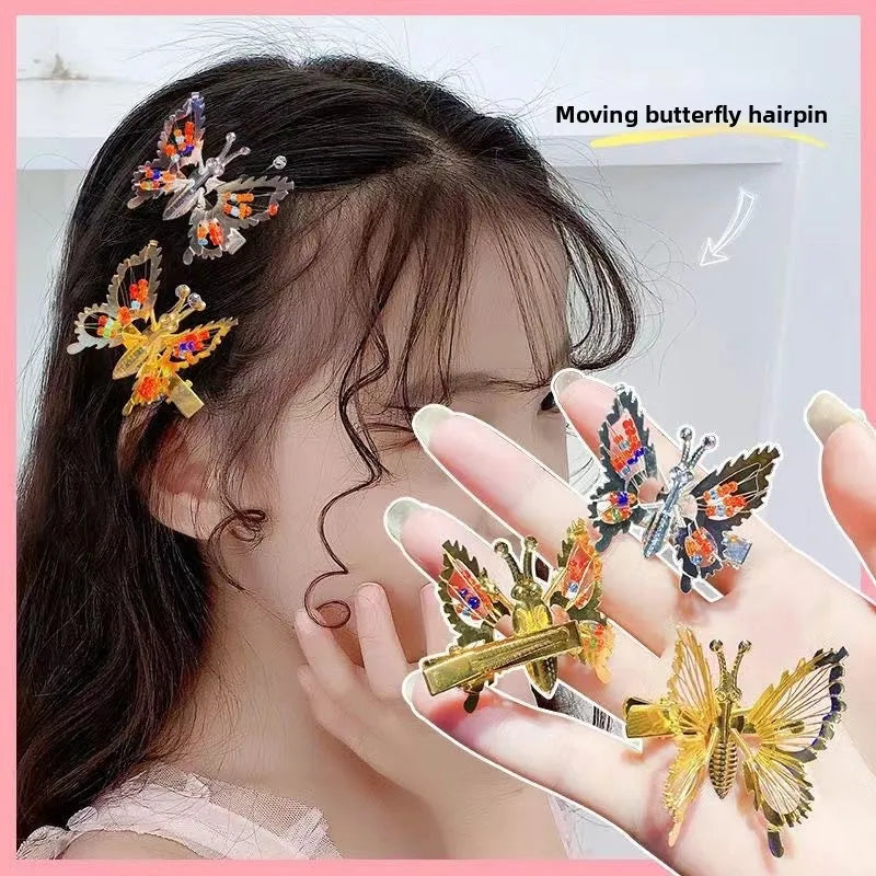 1/2pc 3D Movable Butterfly Shaped Hair Clip Metal Hollow Metallic Flying Butterfly Barrette Kit Hair Accessories silver gold Peaceful Pleasures Health and Wellness