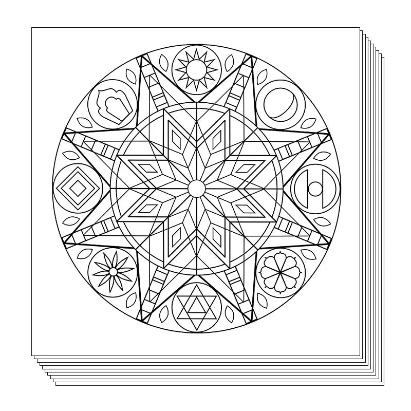 24 Page Mandala Coloring Book Graffiti Drawing Adult Stress Relief