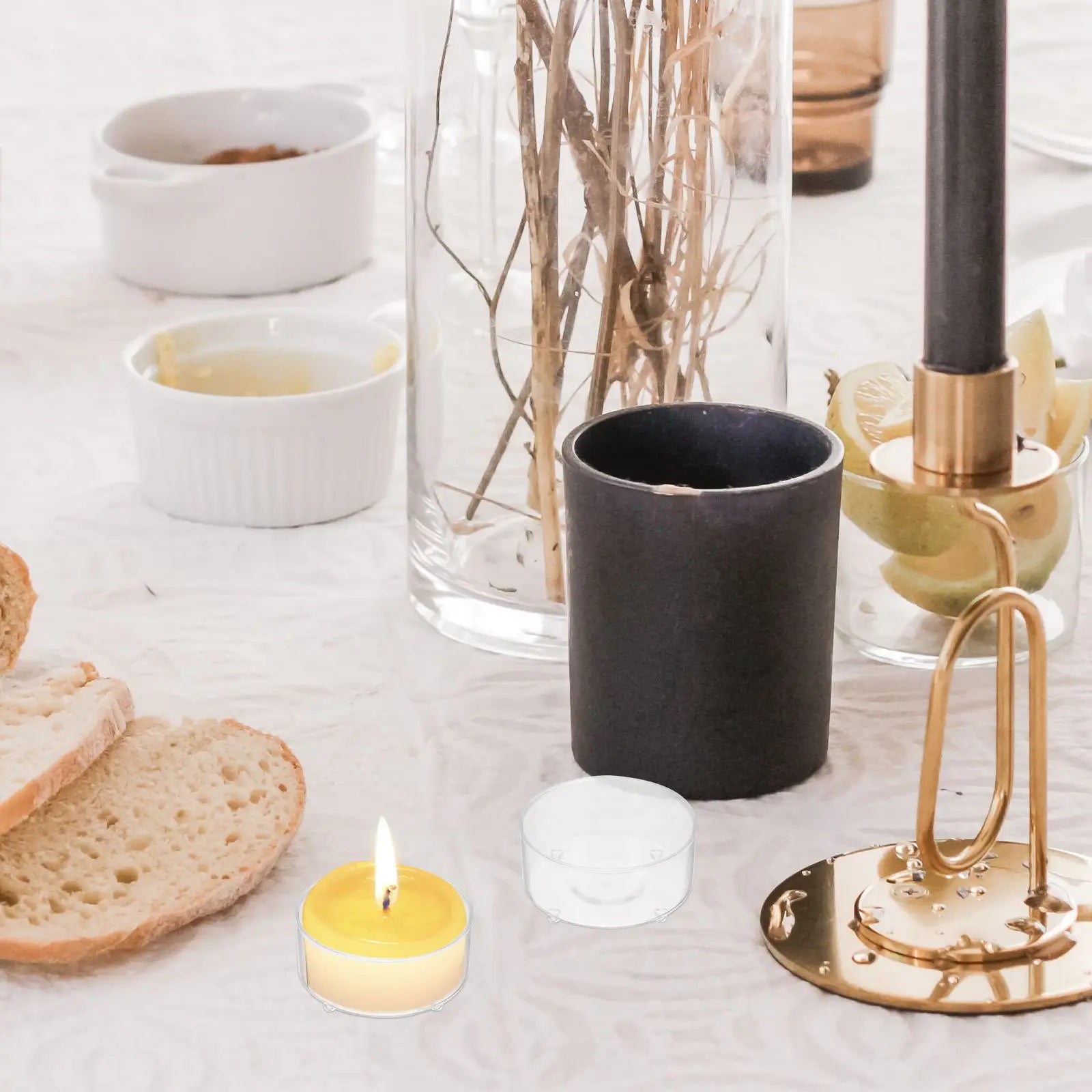 100pcs Plastic Holder Clear Cup Candlestick Heat Resistant Mold Container Home Temple Church Supply Peaceful Pleasures Health and Wellness