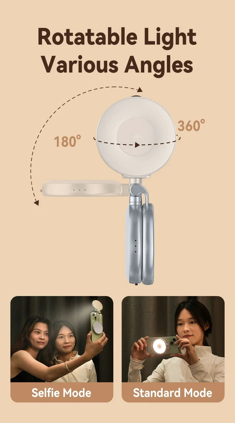TELESIN Smartphone Magnetic Fill Light Mini Selfie Light 3 Modes Adjustable Brightness for Iphone XIAOMI HUAWEI SAMSUNG Phone Peaceful Pleasures Health and Wellness