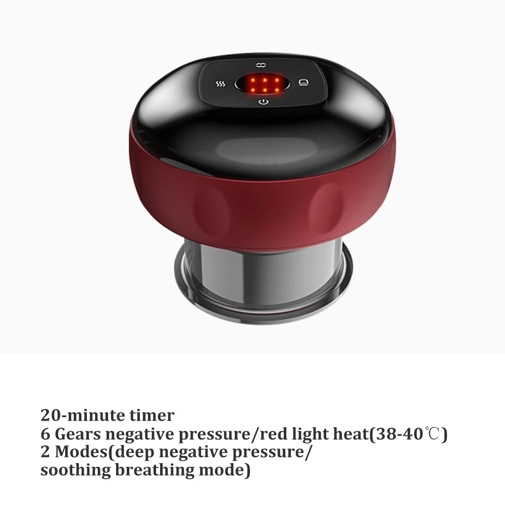 Chinese Smart Medical Cupping Electric Suction Beauty Body Cellulite Massager for Back Scraping Home Handheld Vacuum Guasha Jars Peaceful Pleasures Health and Wellness Type 2 6 Gears