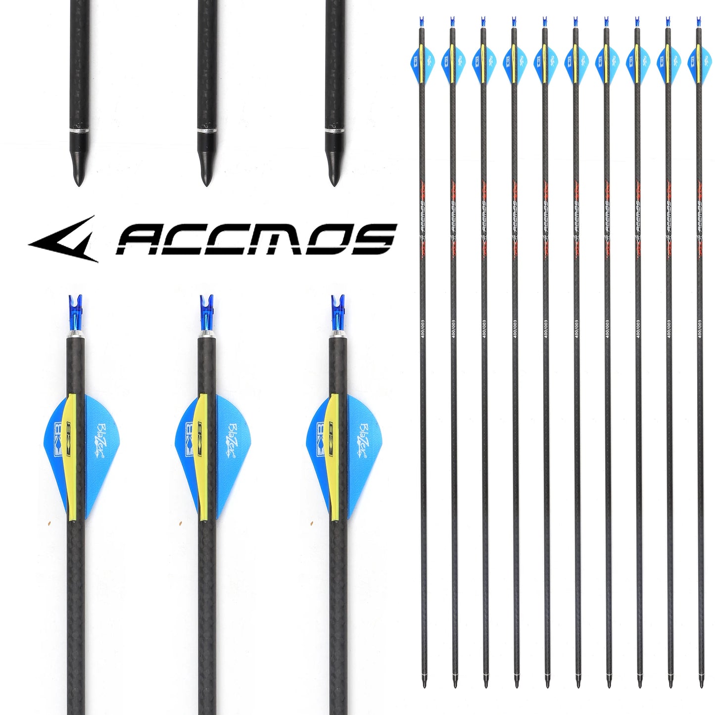 6 ID6 2 3K Weave Pure Carbon Arrows Spine 200 250 300 350 500 Shaft