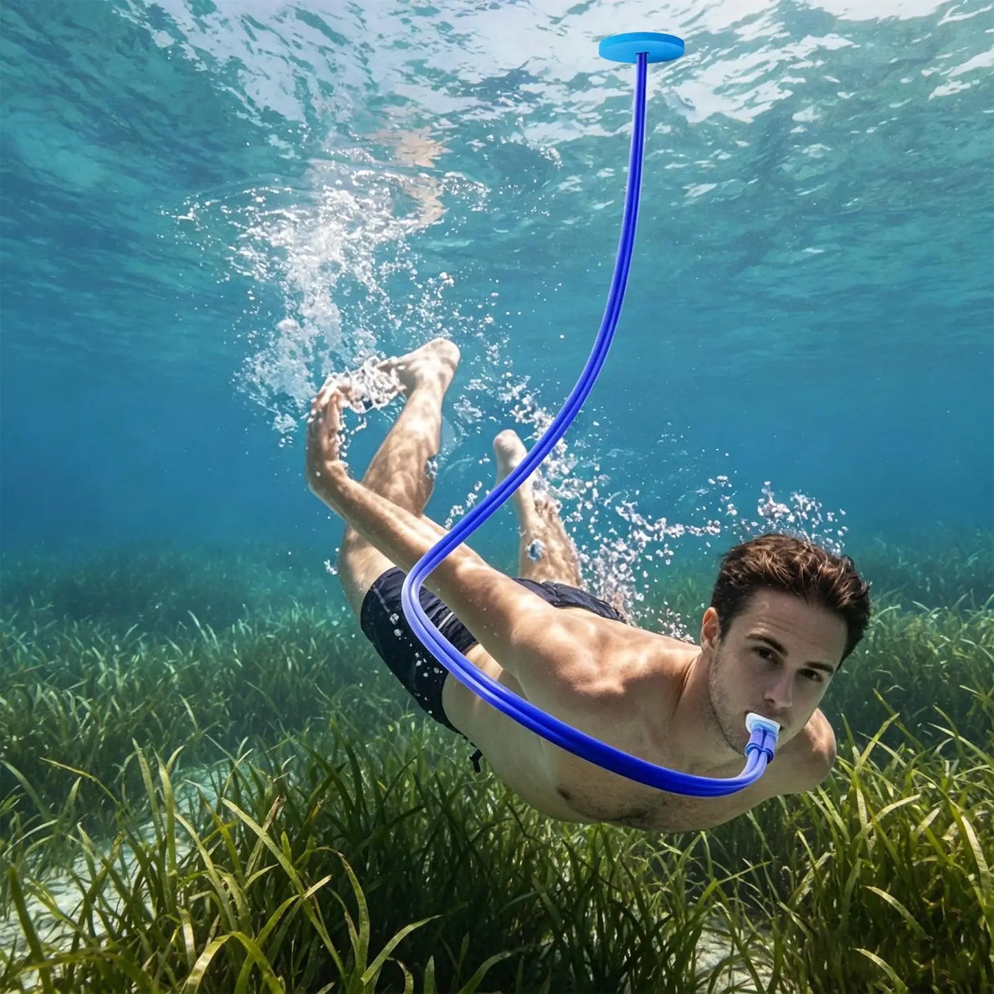 Full Dry Snorkel Tube – Foldable Silicone Diving Breathing Gear