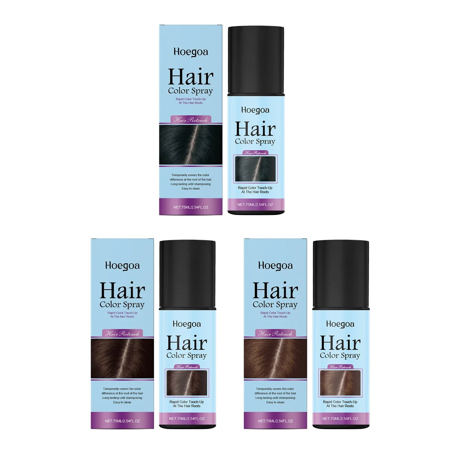 HOEGOA Temporary Hair Color Spray – Root & Gray Coverage