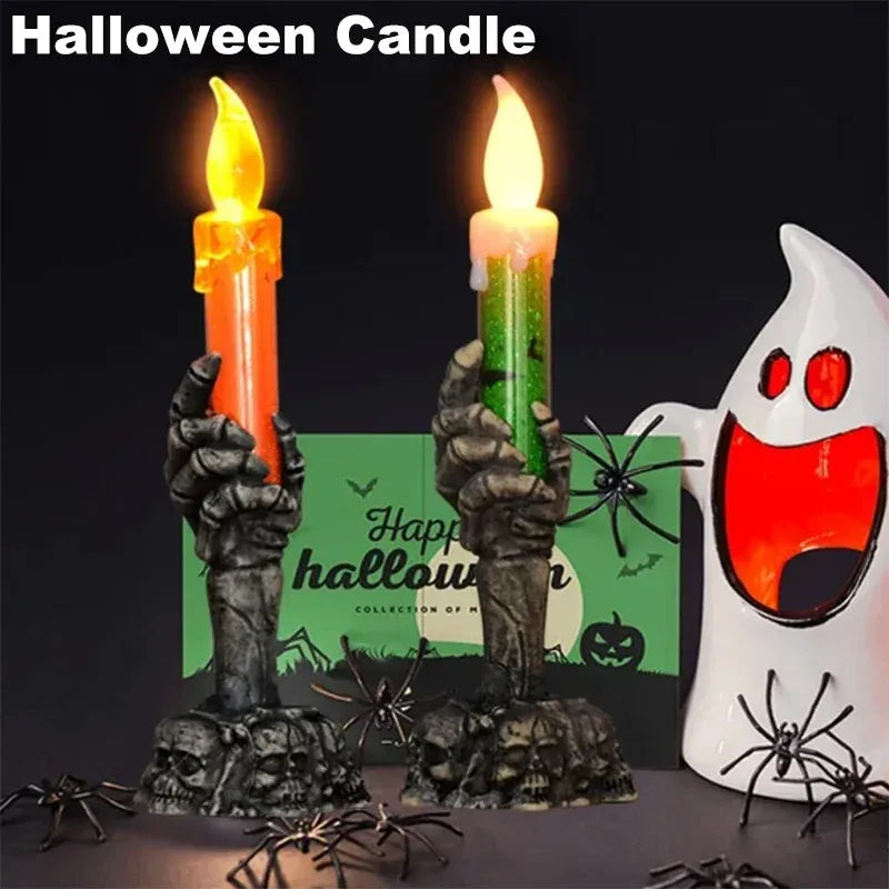 Halloween LED Skull Ghost Candle Light | Haunted House Decor
