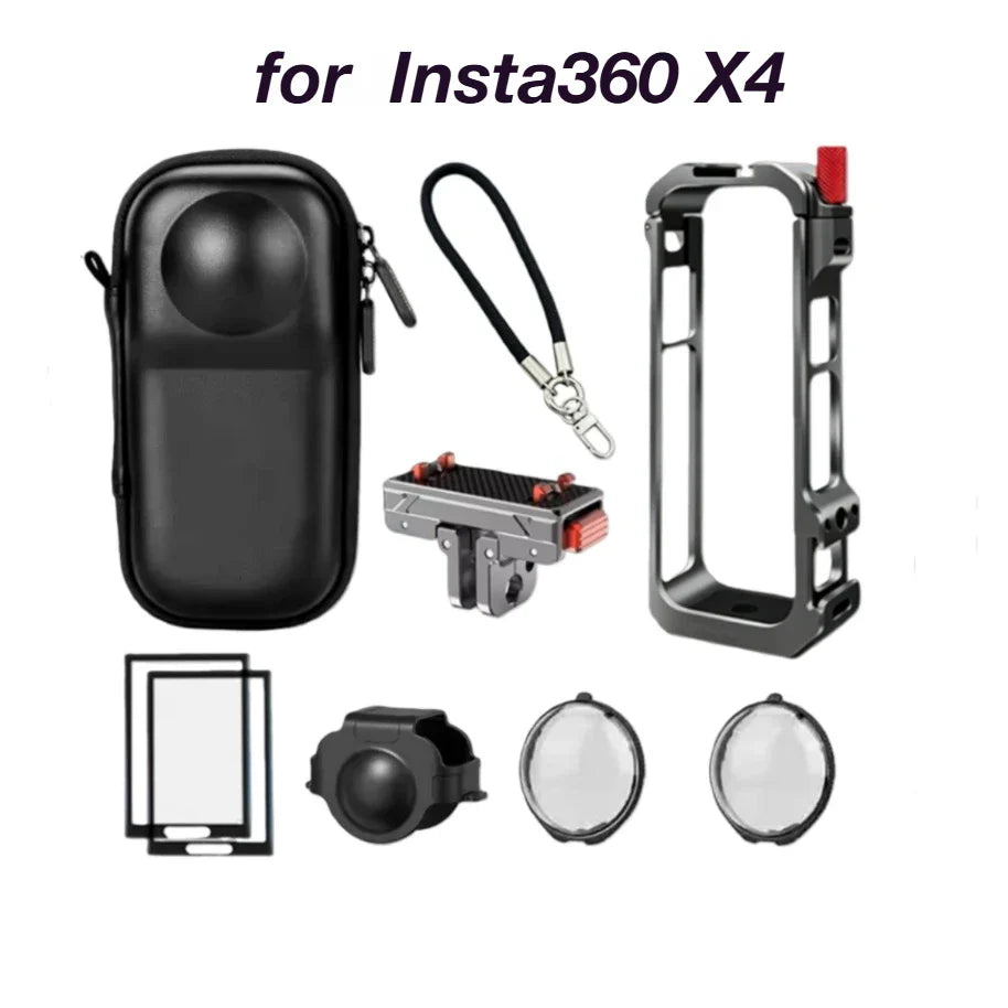 Aluminum Cage & Lens Cover for Insta360 X4 / X5 Camera