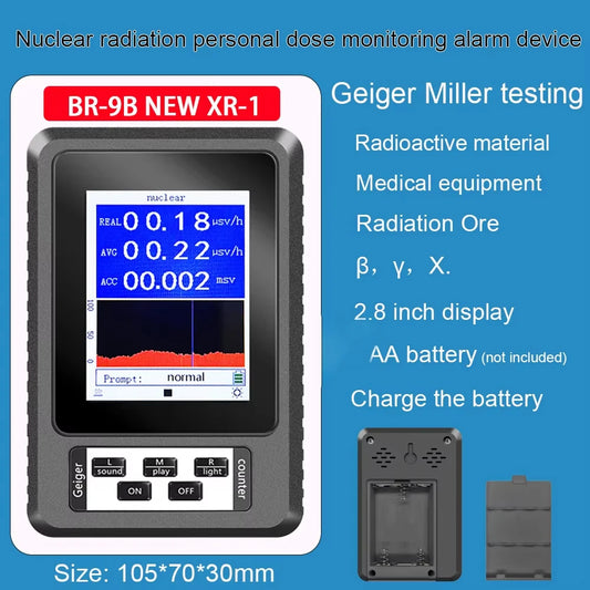 XR-1 Portable Geiger Counter Nuclear Radiation Detector Personal Dosimeter Marble Tester X-Ray Radiation Dosimeter Peaceful Pleasures Health and Wellness