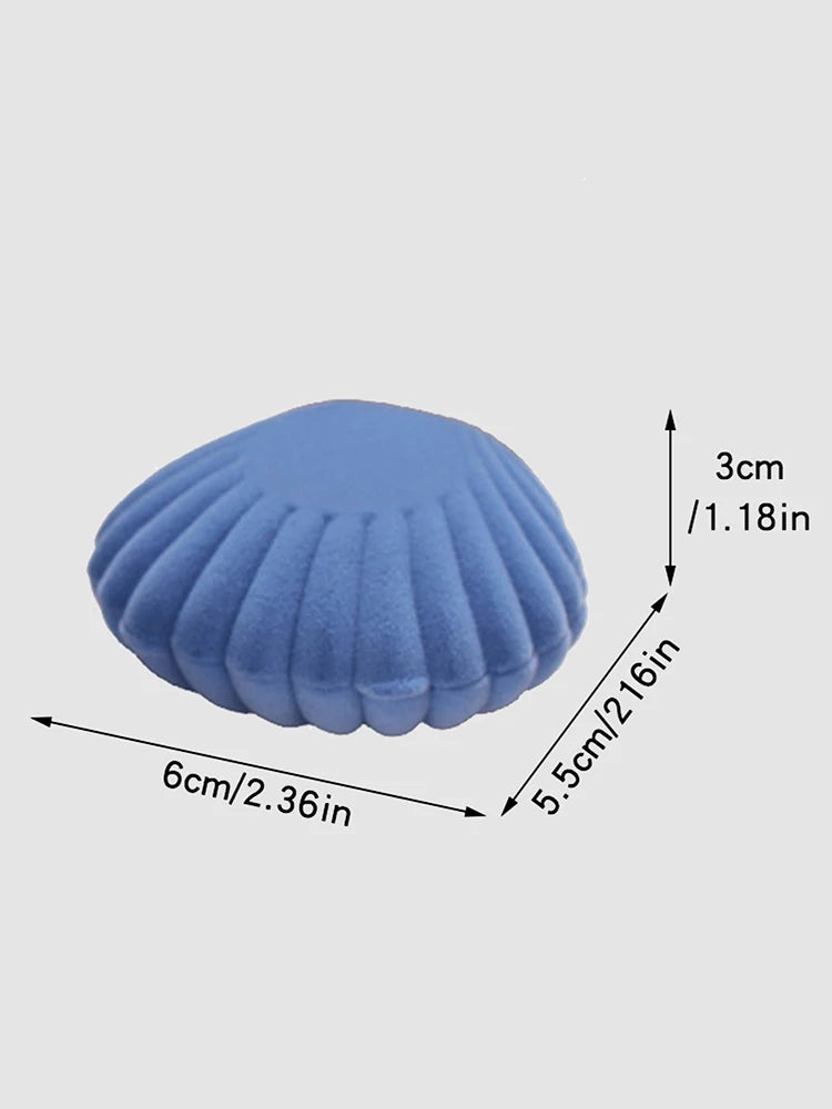 1PC Shell Shape Velvet Jewelry Box Wedding Engagement Ring Box for Earrings Necklace Bracelet Display Pendant Gift Box storage Peaceful Pleasures Health and Wellness