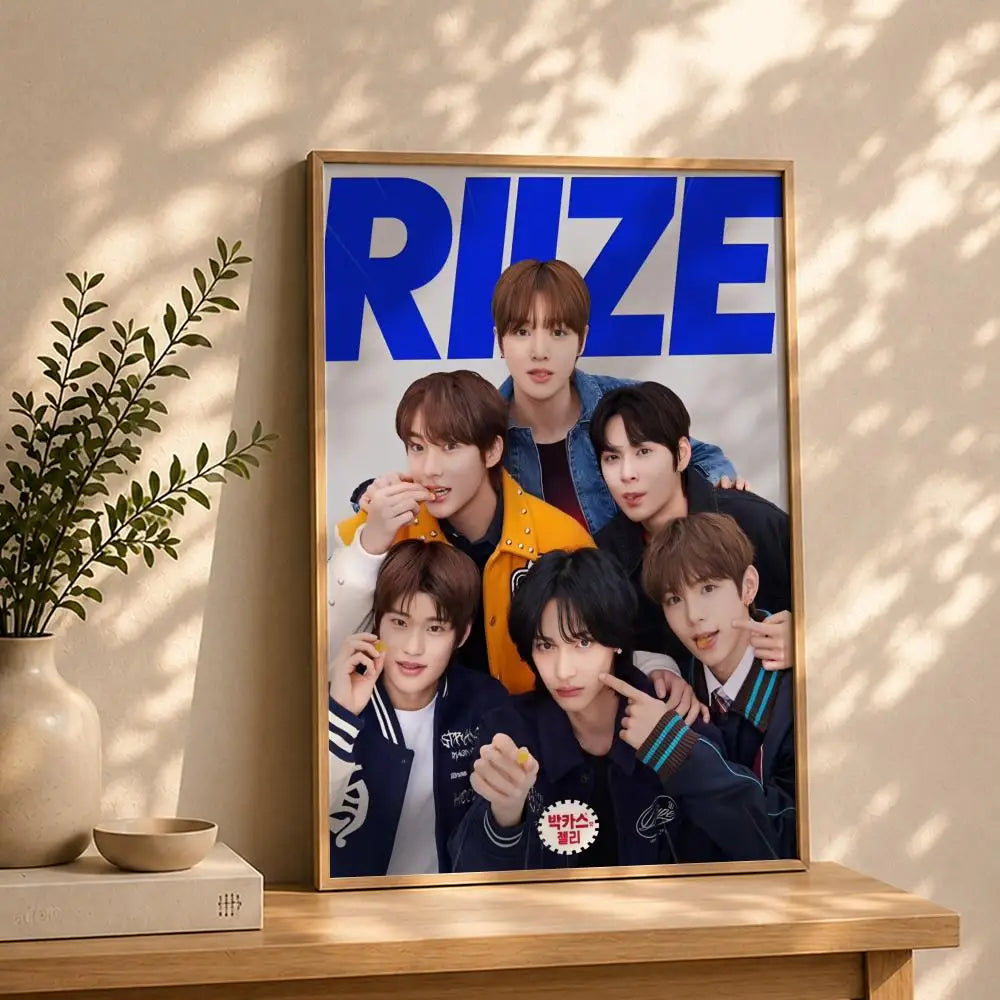 Kpop R-RIIZES Poster HD Self Adhesive Waterproof Wall Art Ideal for Home Office Dorm Bedroom Great Gift Peaceful Pleasures Health and Wellness White8 30X40cmNoframe