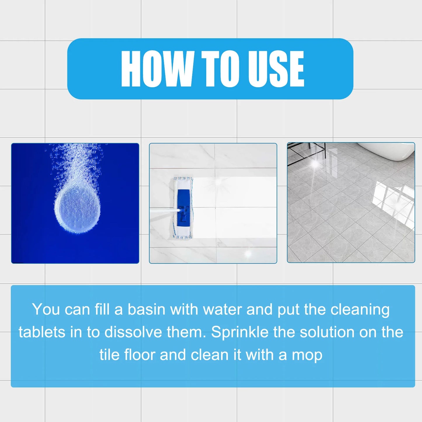 JAKEHOE Tile Cleaning Tablets | Remove Grime, Scum & Bacteria