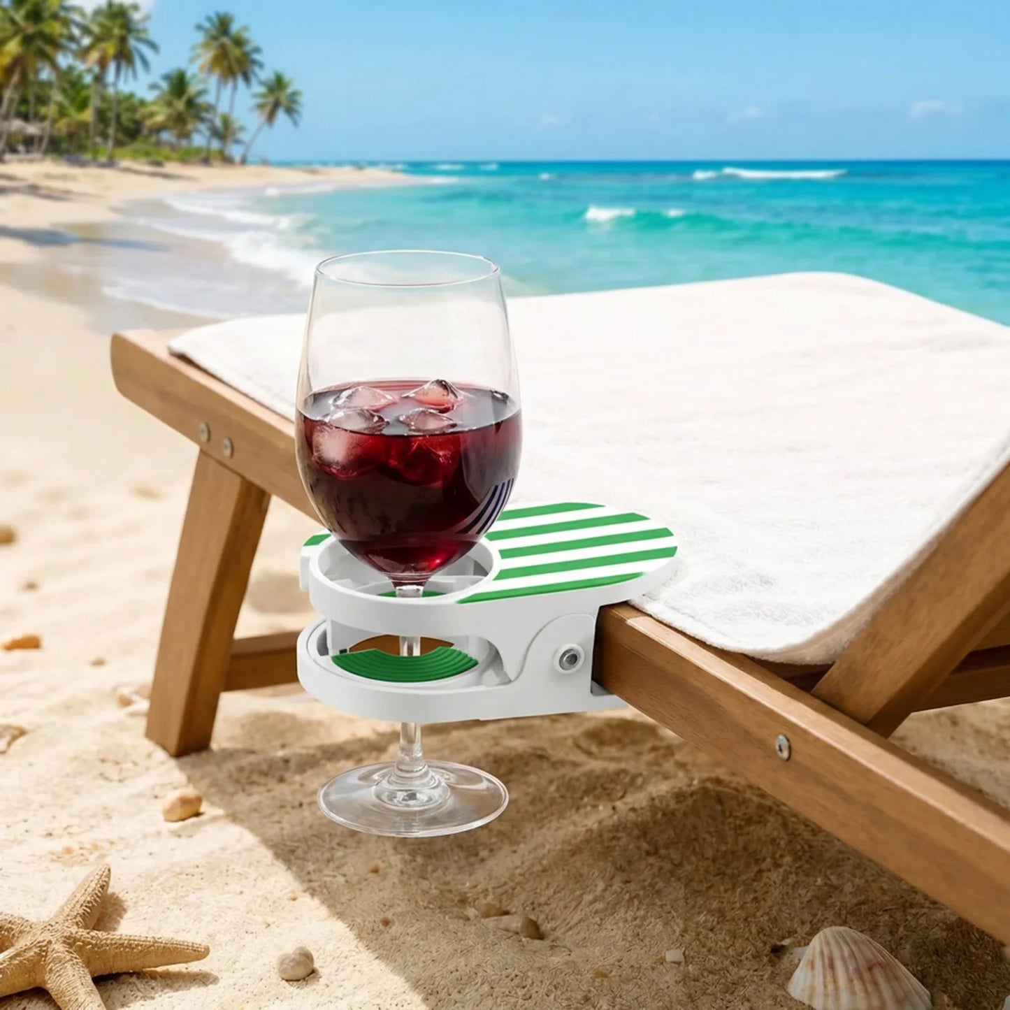 Drinking Cups Holder Clip Easy To Install Chair Desk Bottle Cup Stand Striped Pattern Portable Holder Clips for Home & Office Peaceful Pleasures Health and Wellness