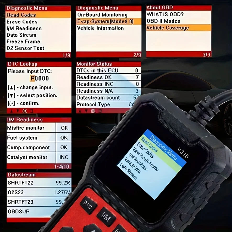 OBD2 Diagnostic Tool V315 – All Cars 1996+, Up to 36V Peaceful Pleasures Health and Wellness